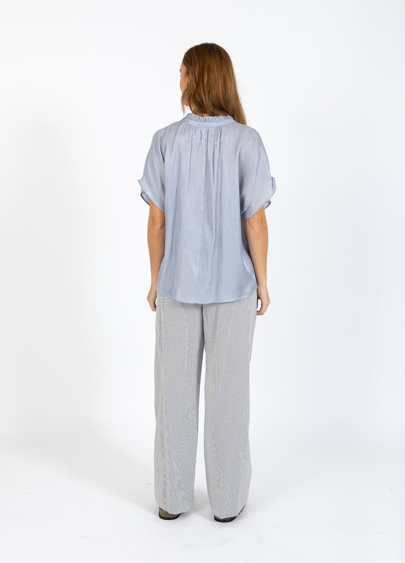 CC Heart CC HEART JOLIE METALLIC TOP W. GATHERS Shirt/Blouse Grey blue - 125