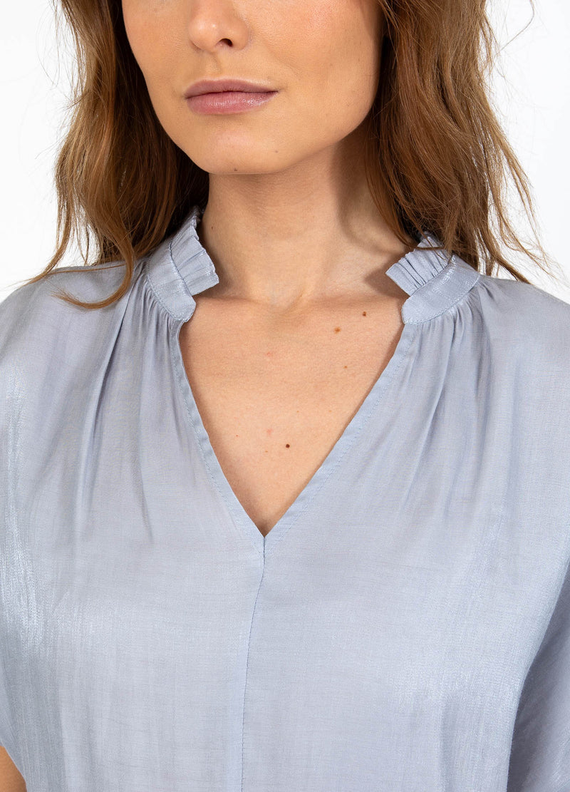 CC Heart CC HEART JOLIE METALLIC TOP W. GATHERS Shirt/Blouse Grey blue - 125