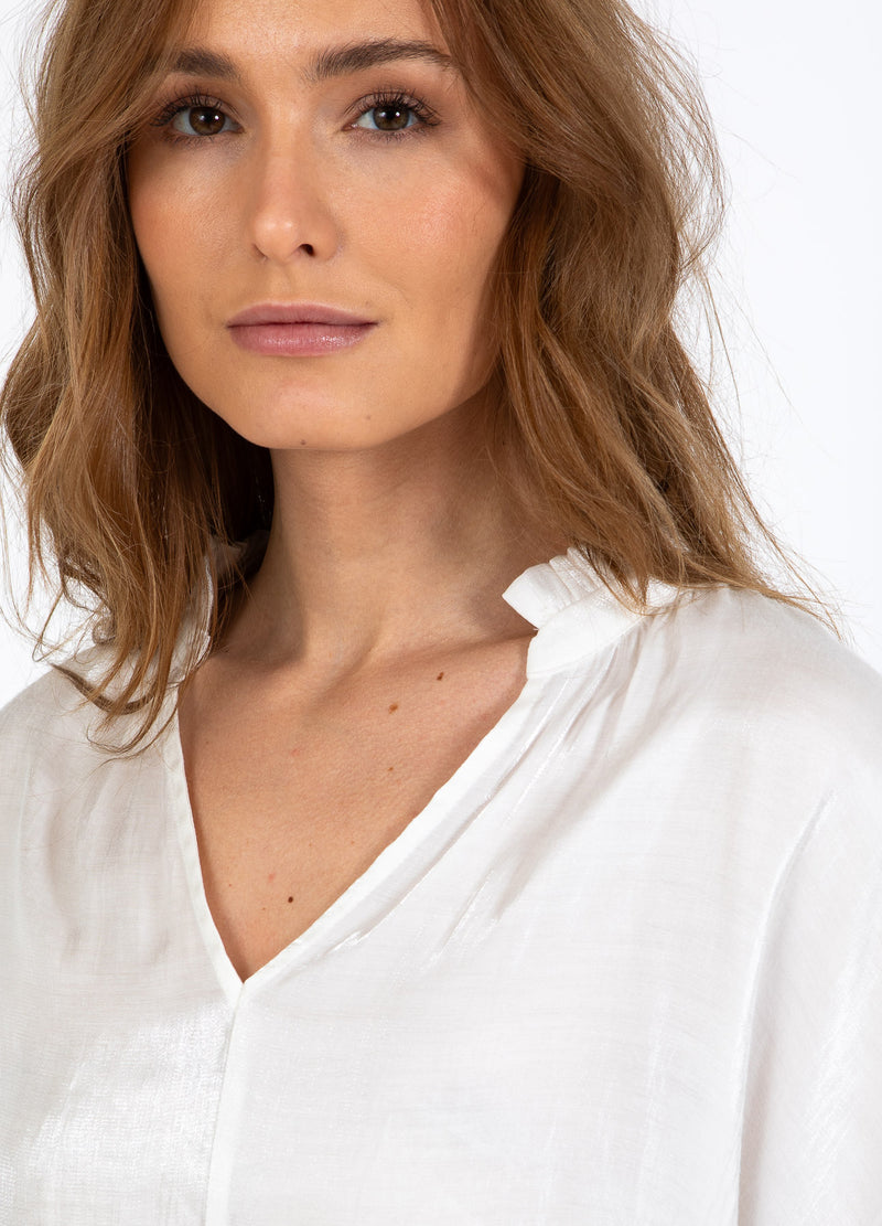 CC Heart CC HEART JOLIE METALLIC TOP W. GATHERS Shirt/Blouse White - 200