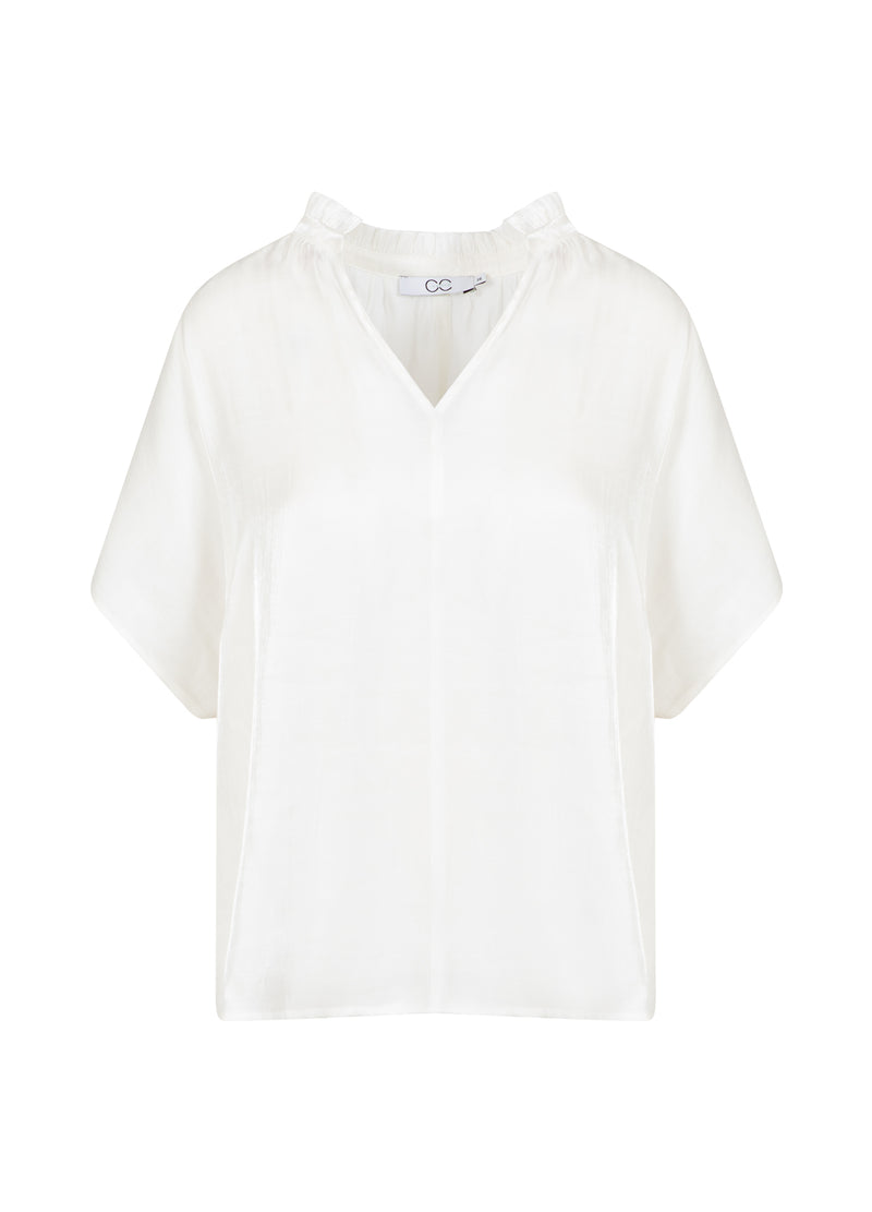 CC Heart CC HEART JOLIE METALLIC TOP W. GATHERS Shirt/Blouse White - 200