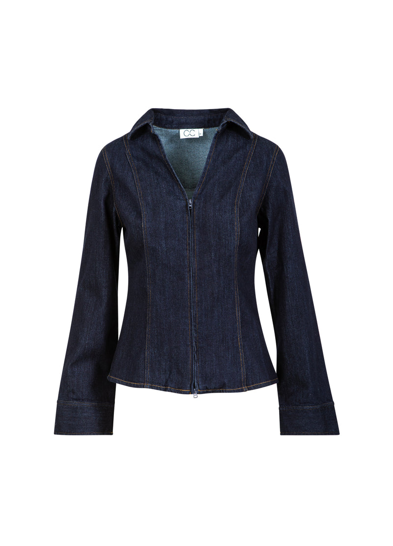 CC Heart CC HEART KALANI DENIM ZIP SHIRT Shirt/Blouse Dark denim blue - 587
