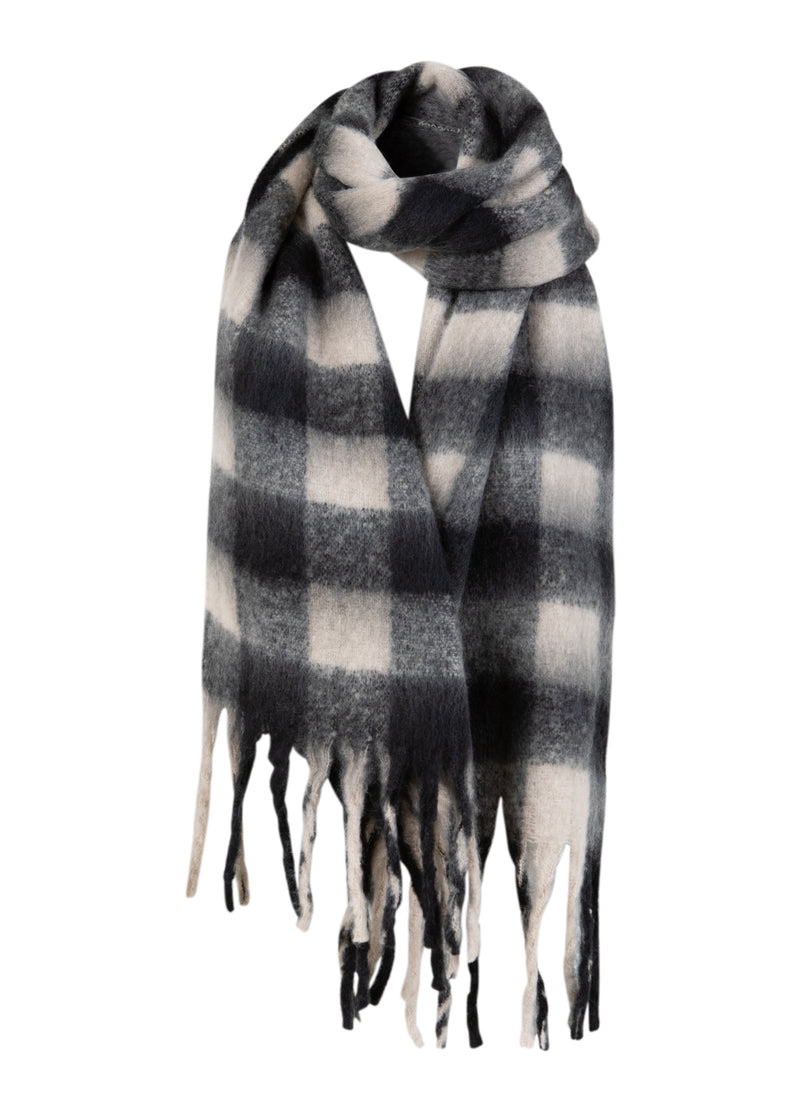 CC Heart CC HEART LARGE CHECKERED SCARF Accessories Black/off white mix - 196