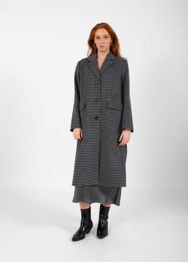 CC Heart CC HEART LEA CLASSIC LONG JACKET Outerwear Grey/black check - 156