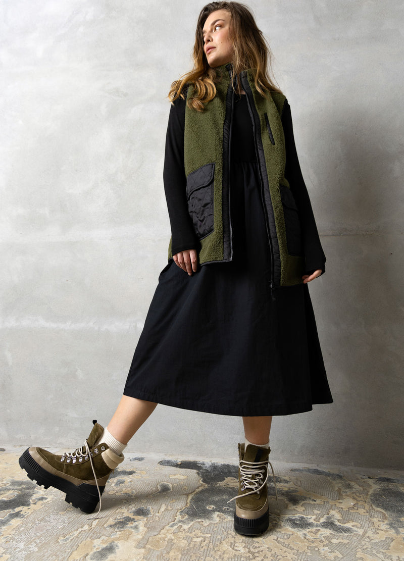 CC Heart CC HEART LENNON MIX PILE WAISTCOAT Outerwear Army/black - 457