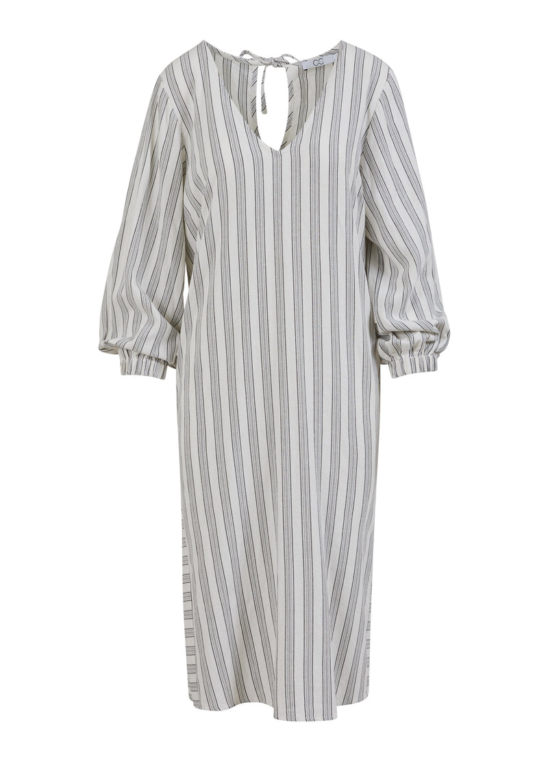 CC HEART LINA LOOSE DRESS IN LINEN LOOK - Cream/black stripes costercopenhagen.com CC HEART LINA LOOSE DRESS IN LINEN LOOK - Cream/black stripes costercopenhagen.com