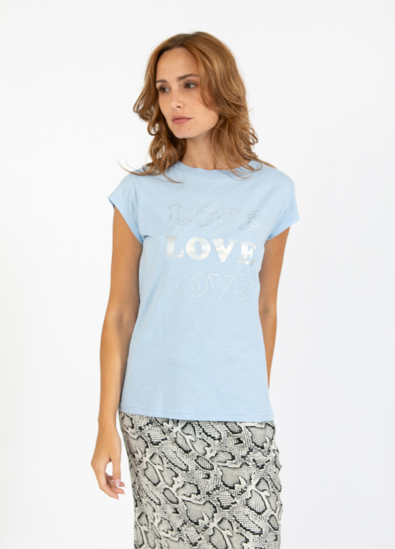CC Heart CC HEART LOVE T-SHIRT - CAP SLEEVE T-Shirt Powder blue - 588