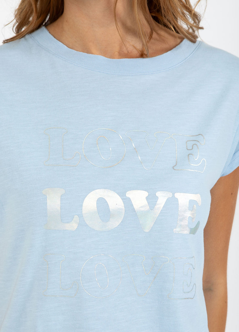 CC Heart CC HEART LOVE T-SHIRT - CAP SLEEVE T-Shirt Powder blue - 588