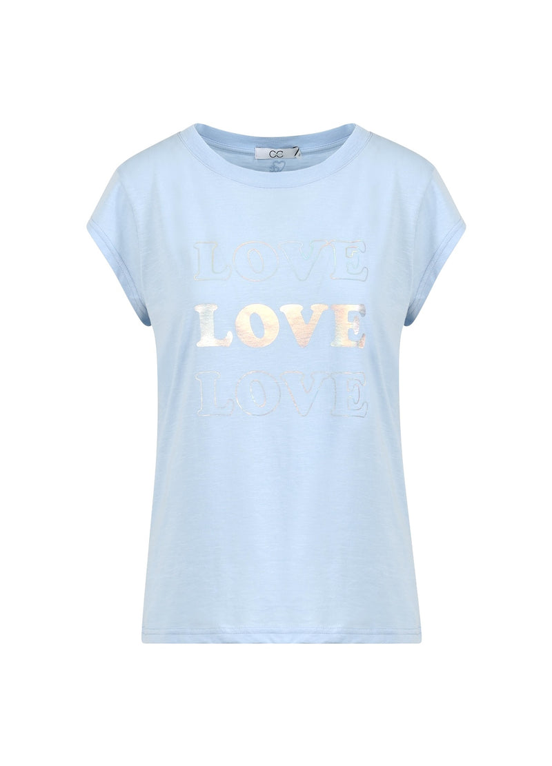 CC Heart CC HEART LOVE T-SHIRT - CAP SLEEVE T-Shirt Powder blue - 588