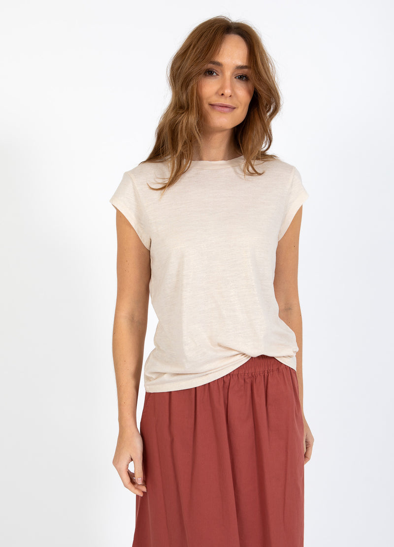 CC Heart CC HEART METALLIC TEE - CAP SLEEVE T-Shirt Sand/gold - 280