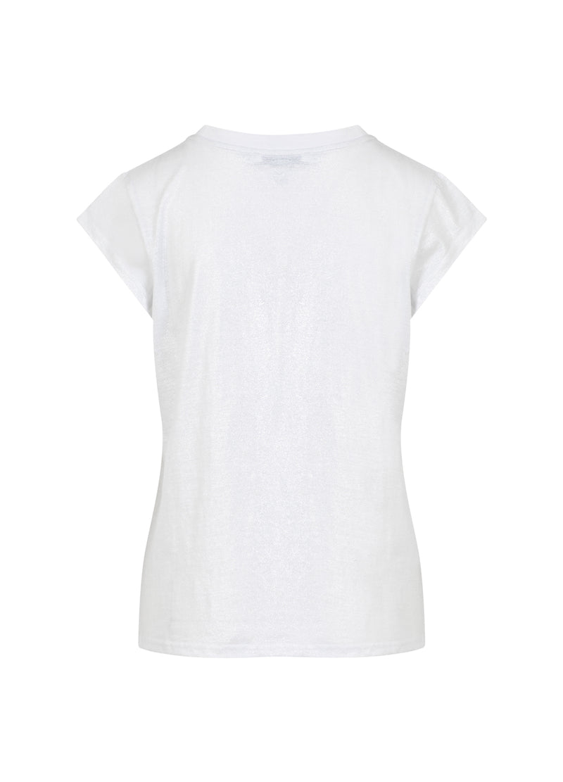 CC Heart CC HEART METALLIC TEE - CAP SLEEVE T-Shirt White/silver - 240