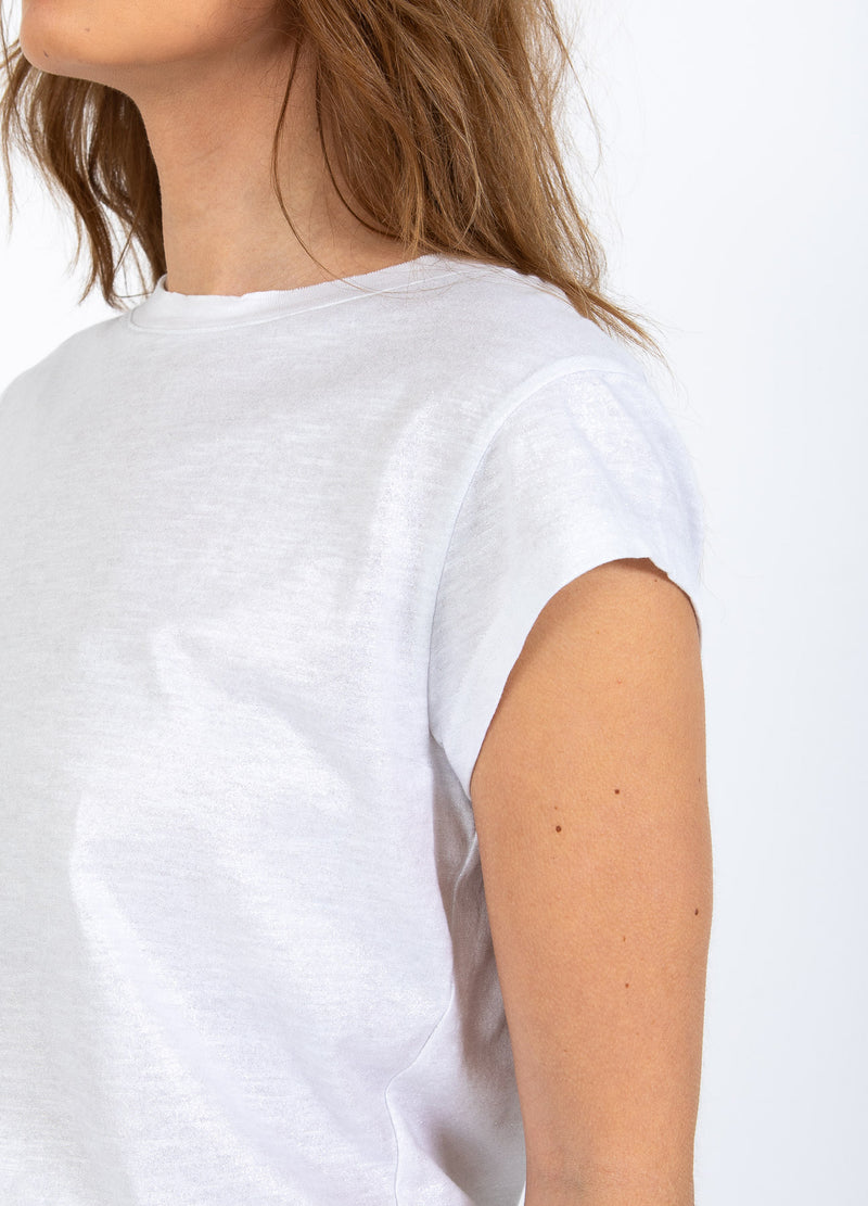 CC Heart CC HEART METALLIC TEE - CAP SLEEVE T-Shirt White/silver - 240