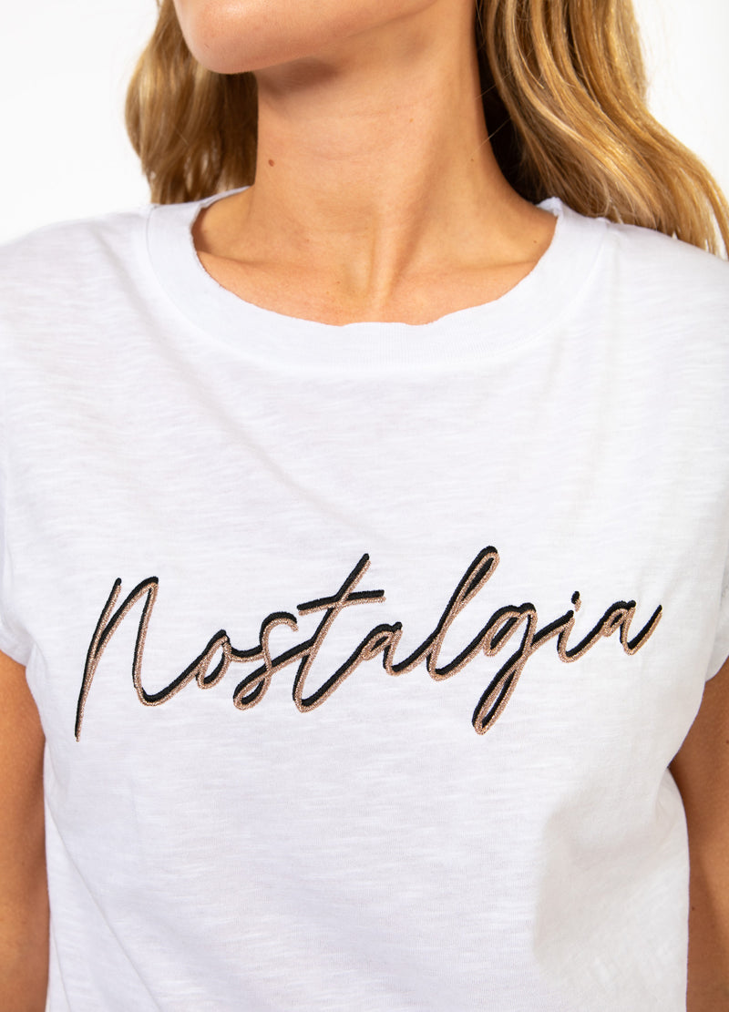 CC Heart CC HEART NOSTALGIA TEE - CAP SLEEVES T-Shirt White/Rose gold emb - 200