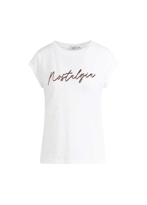 CC Heart CC HEART NOSTALGIA TEE - CAP SLEEVES T-Shirt White/Rose gold emb - 200