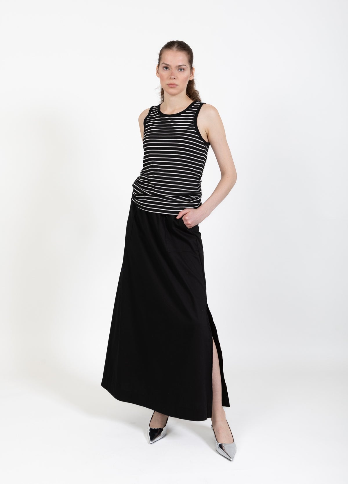 CC Heart Phoebe Long Skirt | Navy CC Heart Phoebe Long Skirt | Navy