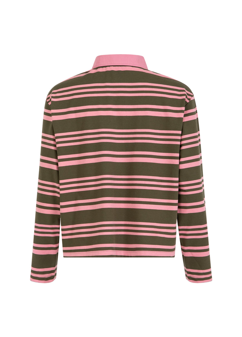 CC Heart CC HEART POLO SHIRT W. LONG SLEEVES Shirt/Blouse Army/pink stripe - 461