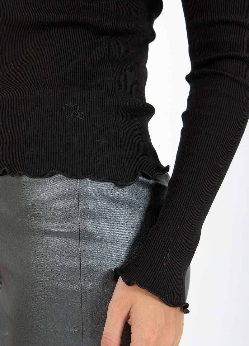 CC Heart CC HEART POPPY SILK RIB BLOUSE Shirt/Blouse Black - 100