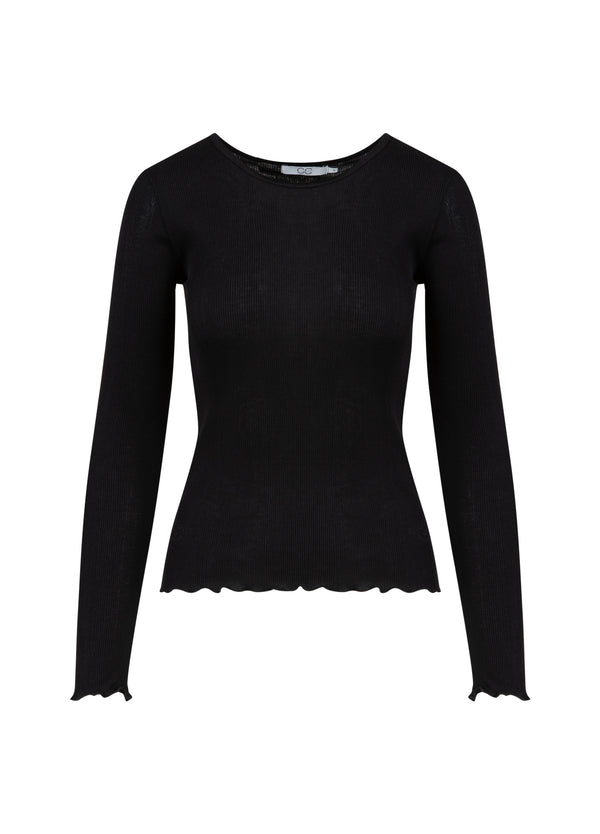 CC Heart CC HEART POPPY SILK RIB BLOUSE Shirt/Blouse Black - 100