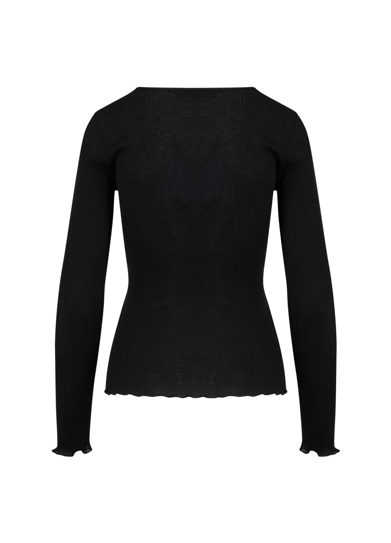 CC Heart CC HEART POPPY SILK RIB BLOUSE Shirt/Blouse Black - 100