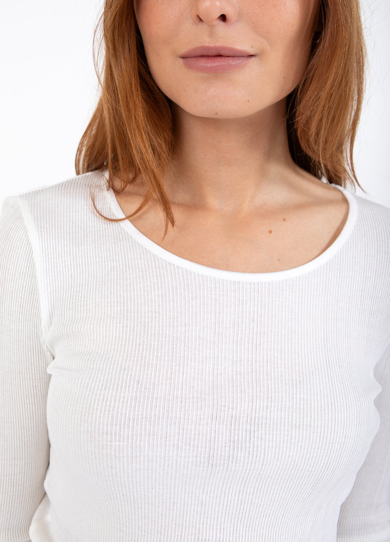 CC Heart CC HEART POPPY SILK RIB BLOUSE Shirt/Blouse White - 200