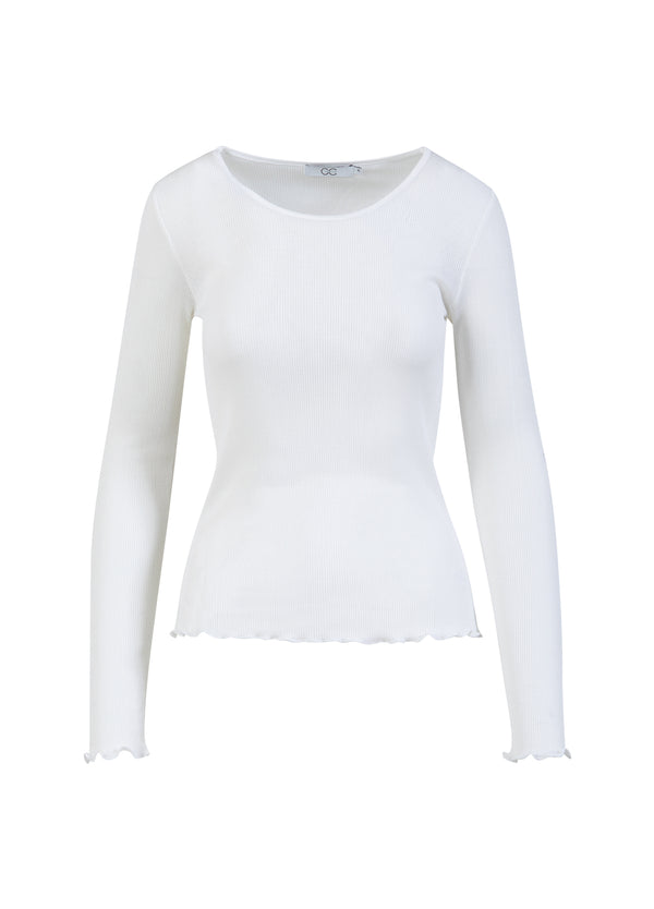 CC Heart CC HEART POPPY SILK RIB BLOUSE Shirt/Blouse White - 200