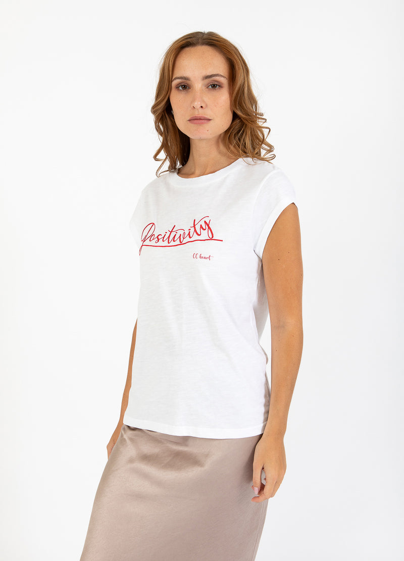 CC Heart CC HEART POSITIVITY T-SHIRT - CAP SLEEVE T-Shirt White - 200