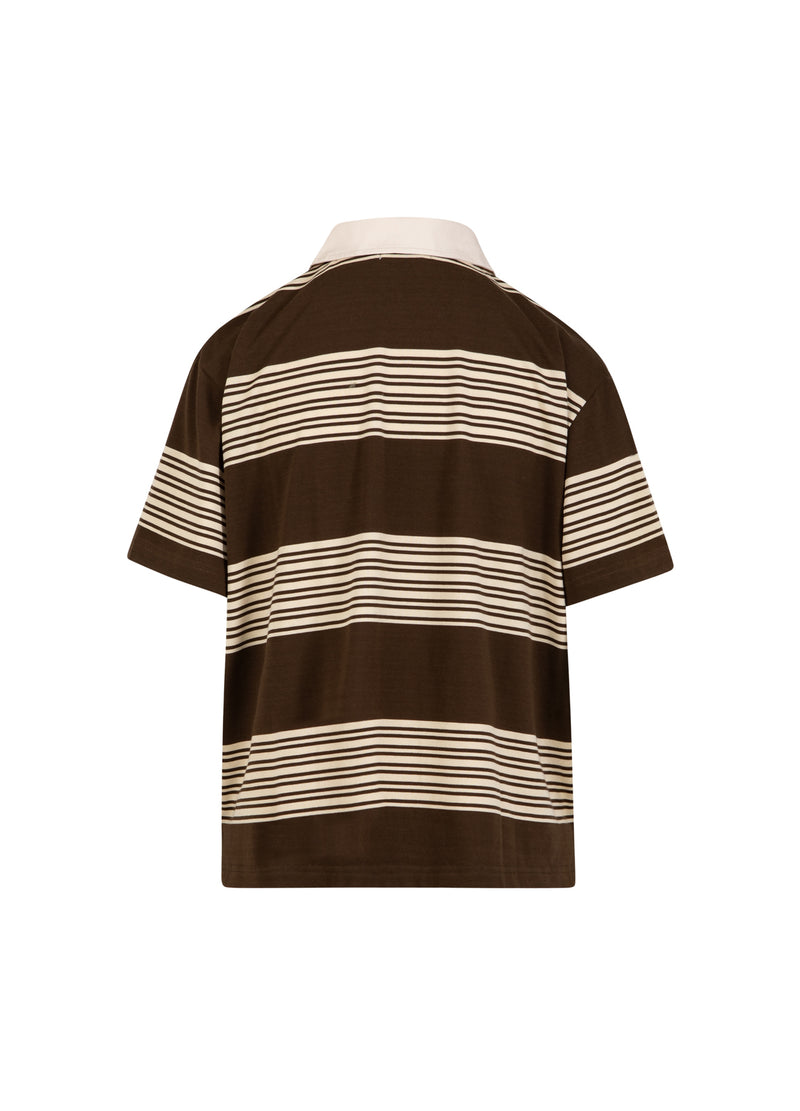 CC Heart CC HEART RUTH POLO SHIRT SHORT SLEEVED Shirt/Blouse Brown stripe - 344