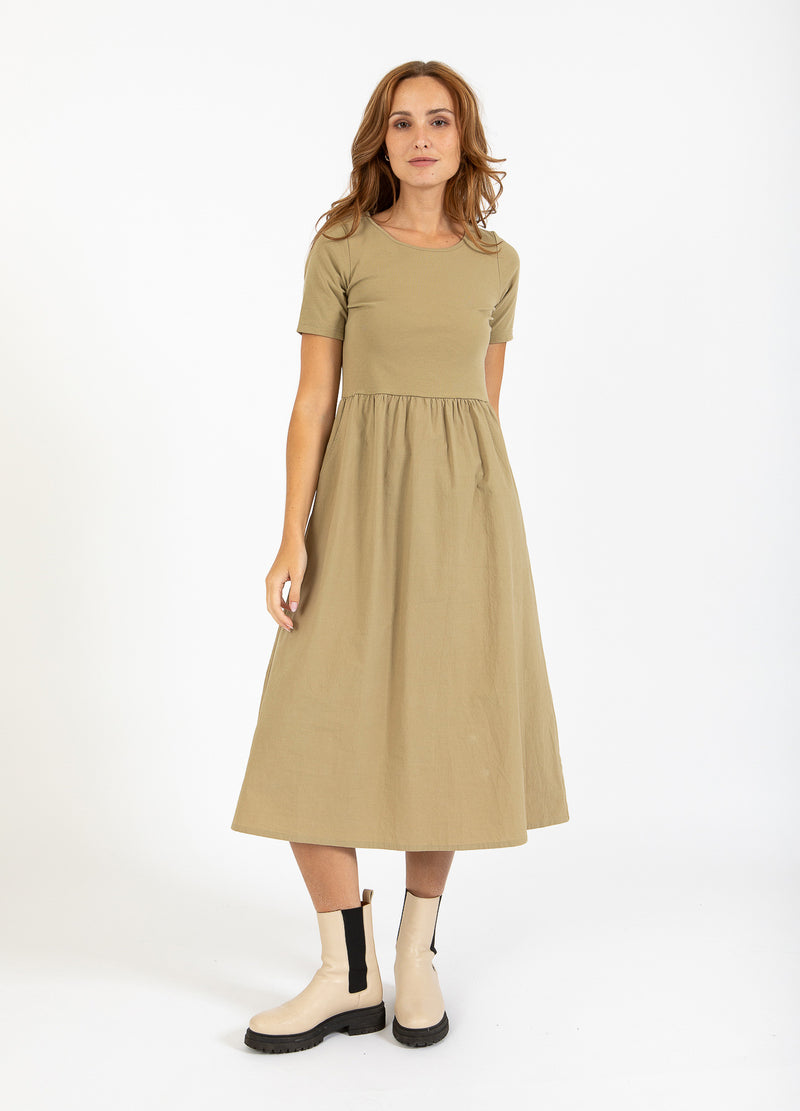 CC Heart CC HEART RYLAN MIX DRESS SHORT SLEEVE Dress Sand olive - 406
