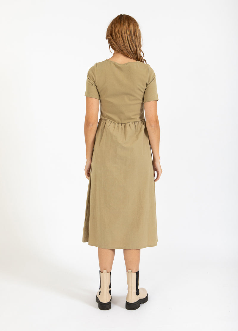CC Heart CC HEART RYLAN MIX DRESS SHORT SLEEVE Dress Sand olive - 406