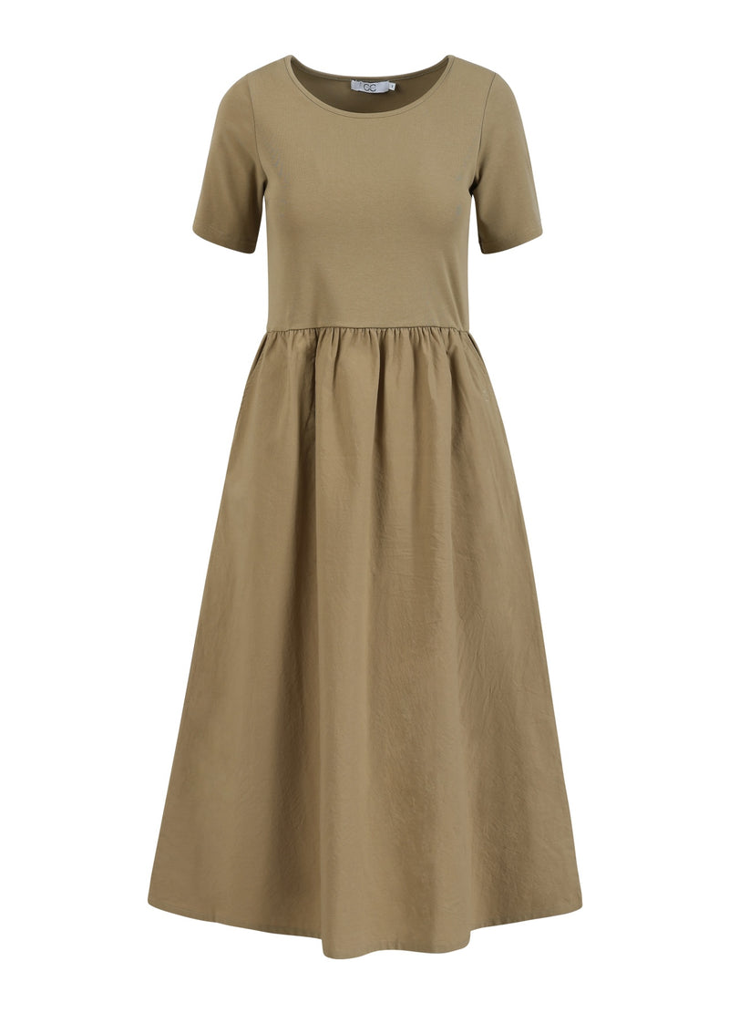 CC Heart CC HEART RYLAN MIX DRESS SHORT SLEEVE Dress Sand olive - 406