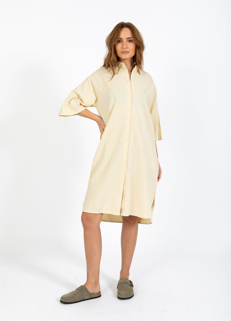 CC Heart CC HEART SCOUT LINEN-LOOK SHIRT DRESS Dress Light honey - 790