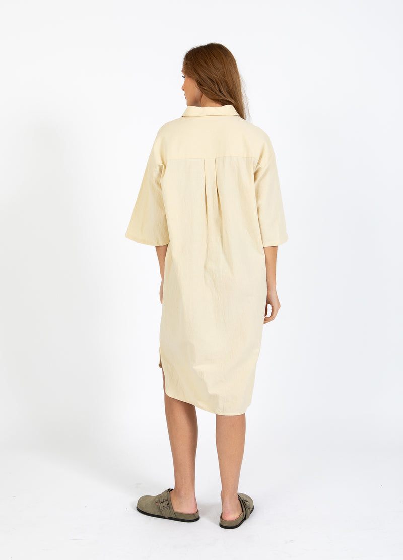 CC Heart CC HEART SCOUT LINEN-LOOK SHIRT DRESS Dress Light honey - 790