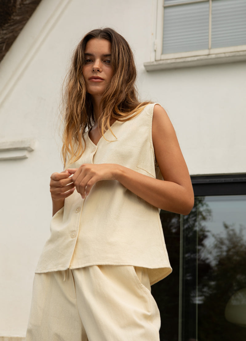 CC Heart CC HEART SCOUT LINEN-LOOK VEST TOP Vest Light honey - 790