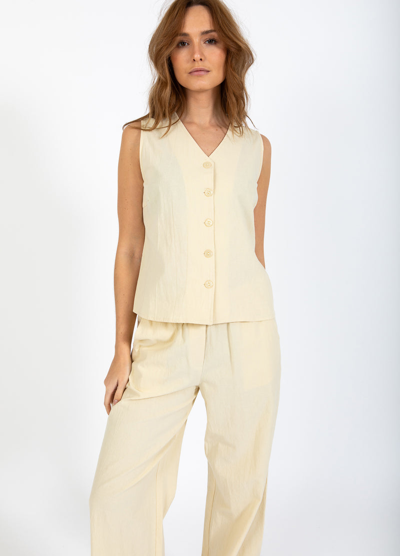 CC Heart CC HEART SCOUT LINEN-LOOK VEST TOP Vest Light honey - 790