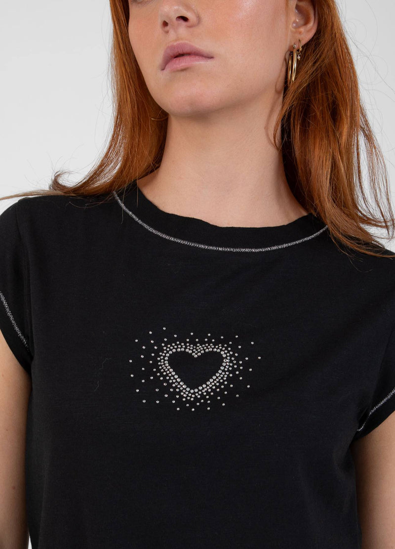 CC Heart CC HEART SIMILI T-SHIRT - SHORT SLEEVE T-Shirt Black - 100