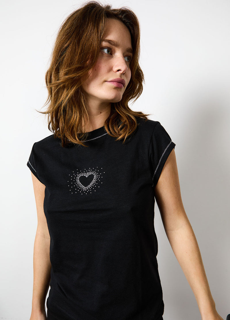 CC Heart CC HEART SIMILI T-SHIRT - SHORT SLEEVE T-Shirt Black - 100