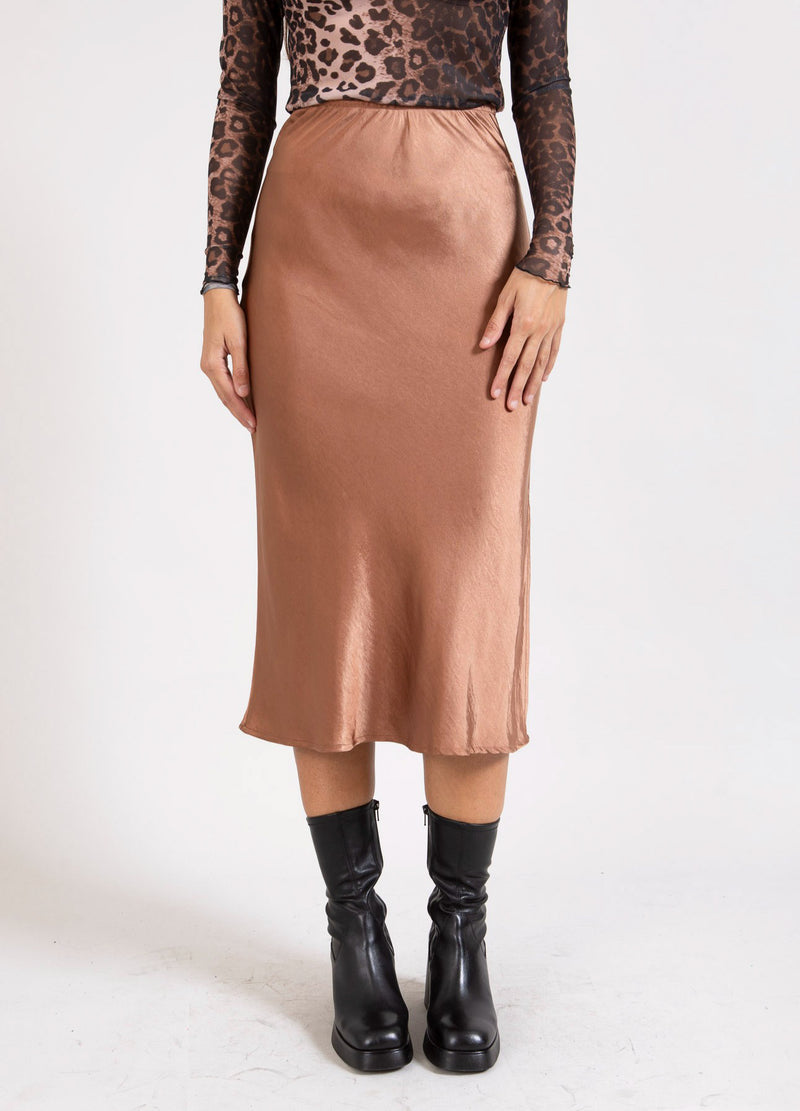 CC Heart CC HEART SKYLER MIDI SKIRT Skirt Metallic brown - 333