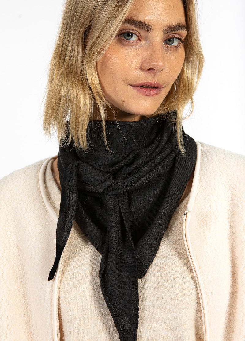 CC Heart CC HEART SOFT CASHMERE TRIANGLE SCARF Accessories Black - 100