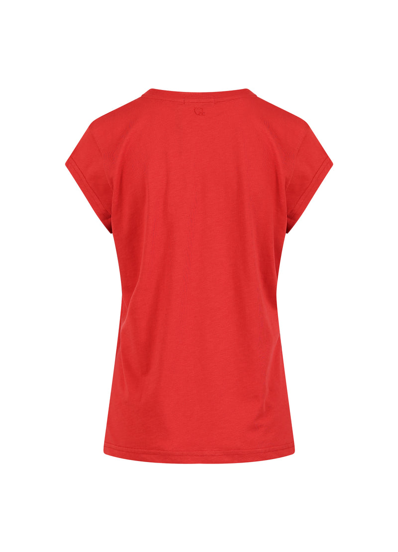 CC Heart CC Heart V-neck T-shirt T-Shirt Berry red - 605