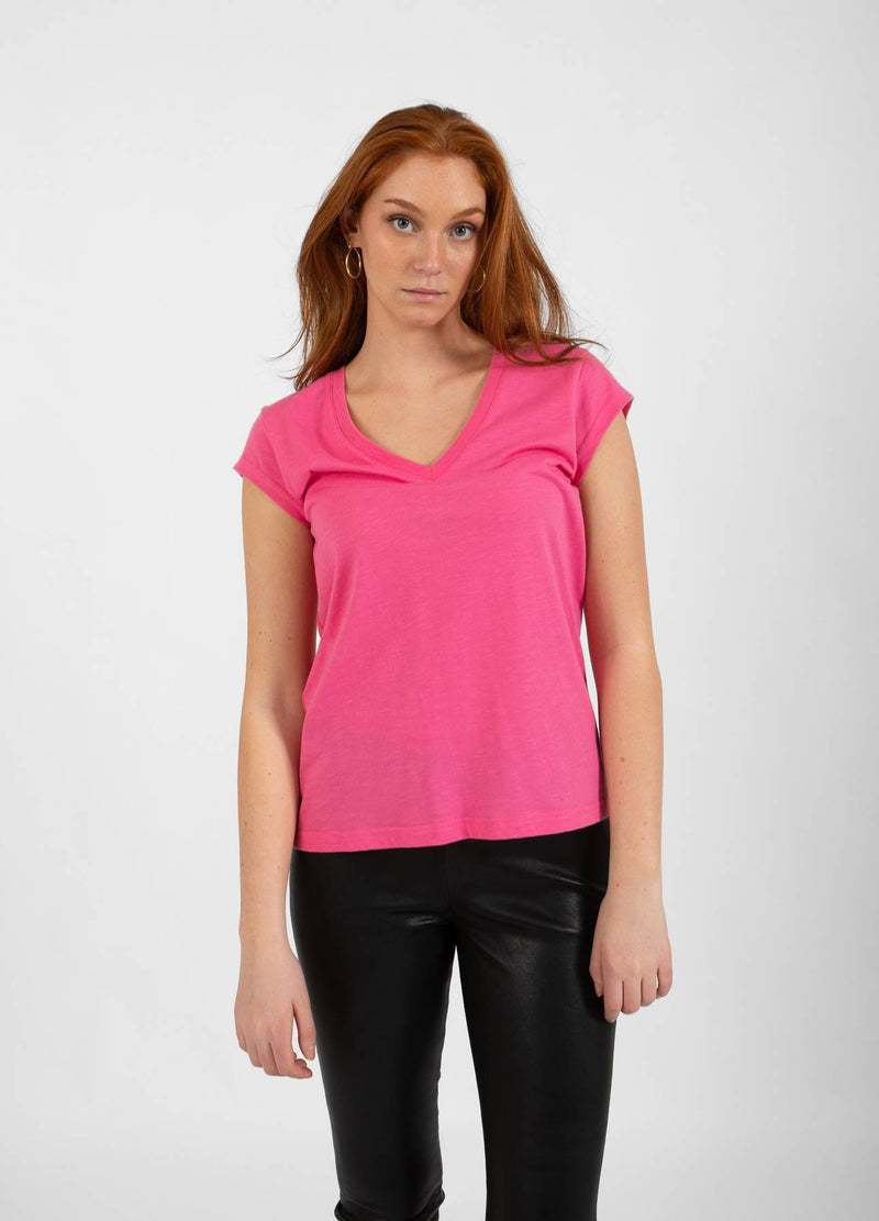 CC Heart CC Heart V-neck T-shirt T-Shirt Clear pink - 691