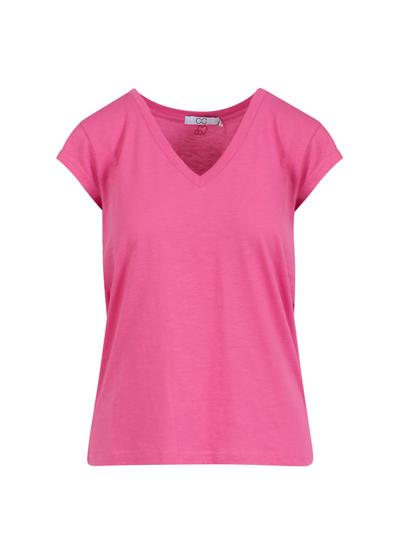 CC Heart CC Heart V-neck T-shirt T-Shirt Clear pink - 691