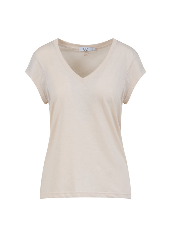 CC Heart CC Heart V-neck T-shirt T-Shirt Creme - 241