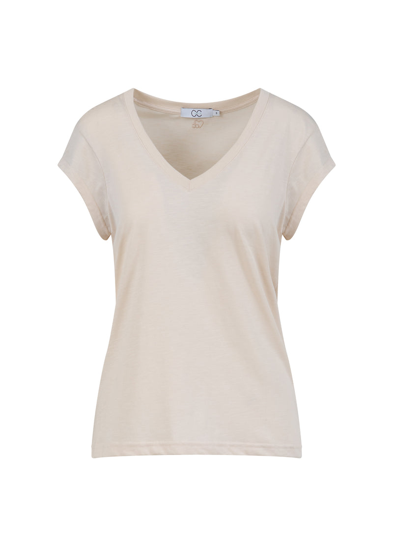 CC Heart CC Heart V-neck T-shirt T-Shirt Creme - 241