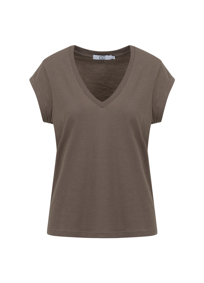 CC Heart CC Heart V-neck T-shirt T-Shirt Dark Mud - 383