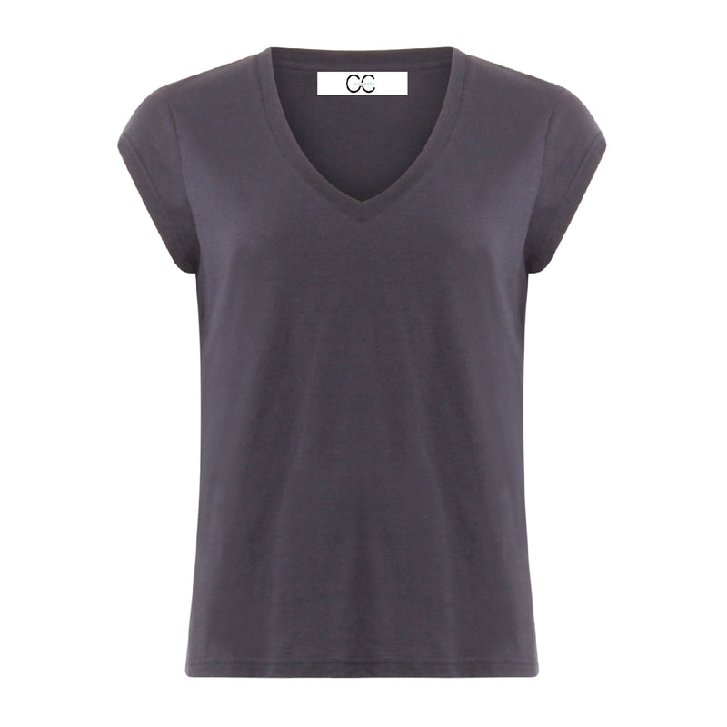 CC Heart CC Heart V-neck T-shirt T-Shirt Dark Stone Grey - 149