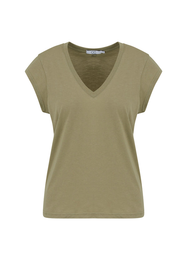 CC Heart CC Heart V-neck T-shirt T-Shirt Dusty olive - 479