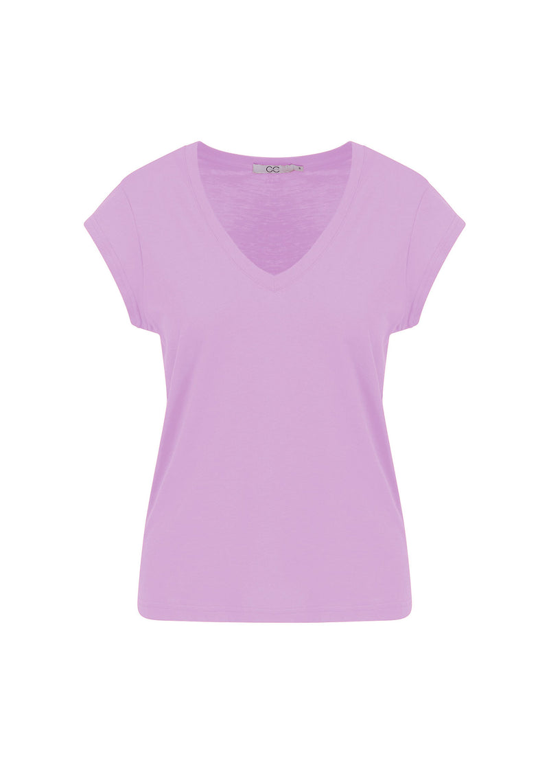 CC Heart CC Heart V-neck T-shirt T-Shirt Lavender - 824