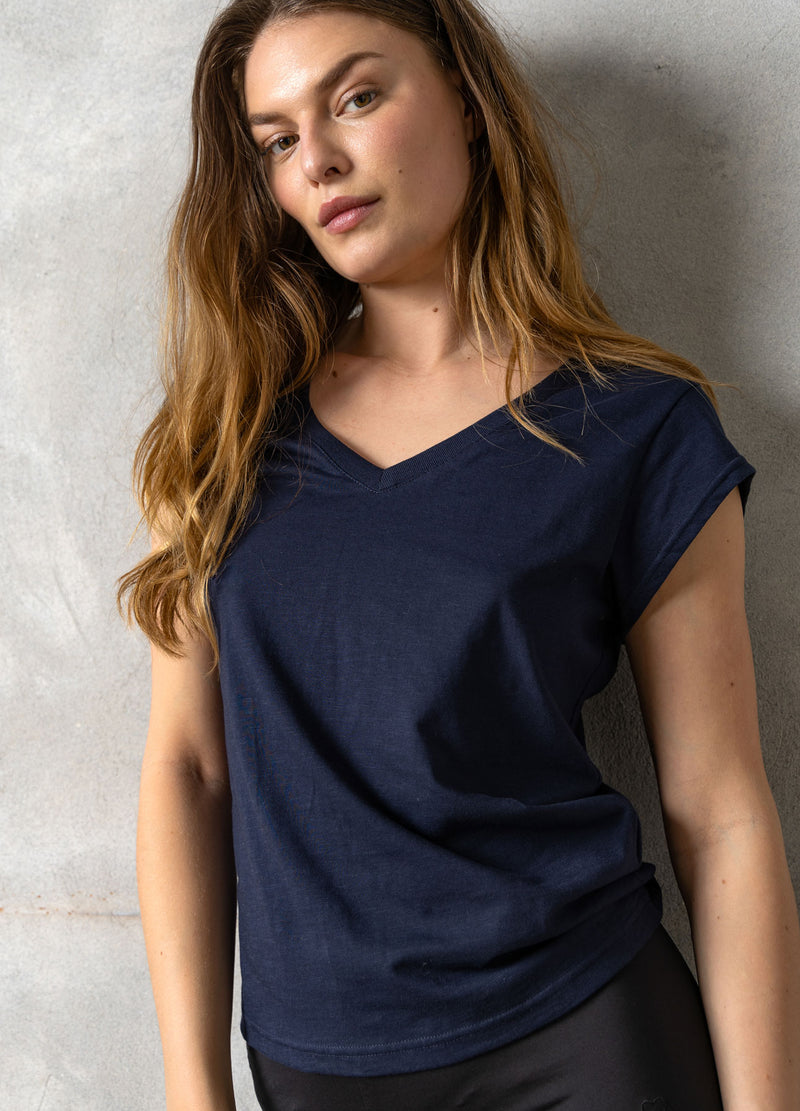 CC Heart CC Heart V-NECK T-SHIRT T-Shirt Night Sky Blue - 502