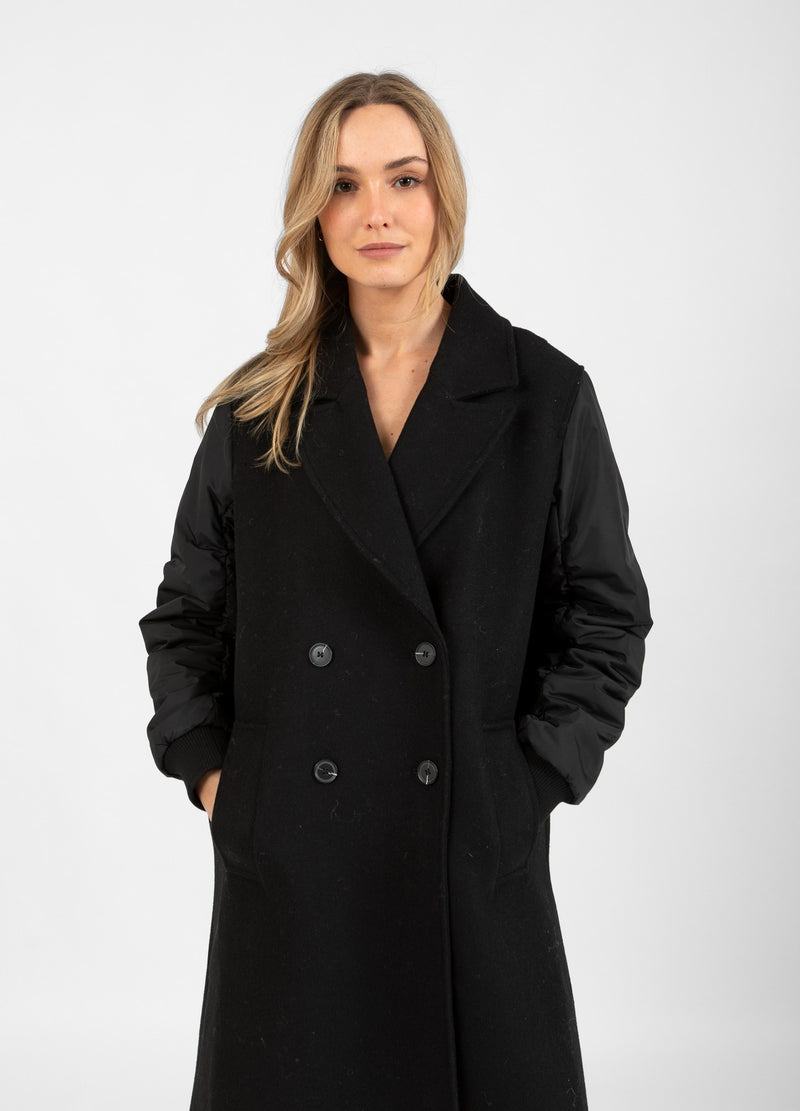 Coster Copenhagen COAT WITH BOMBER SLEEVES Outerwear Black - 100