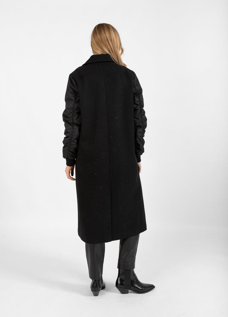 Coster Copenhagen COAT WITH BOMBER SLEEVES Outerwear Black - 100