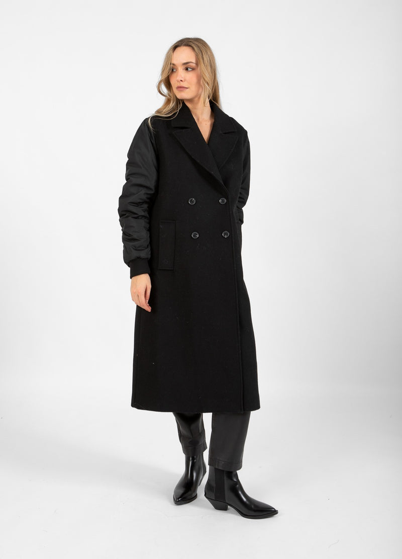 Coster Copenhagen COAT WITH BOMBER SLEEVES Outerwear Black - 100